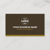 Carte De Visite Code QR Texturé Marron Foncé Luxe Minimal Or (Devant)