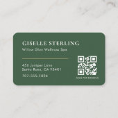Carte De Visite Code QR Thérapeute de Massage Bien-être (Dos)