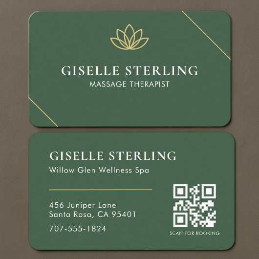 Carte De Visite Code QR Thérapeute de Massage Bien-être