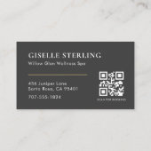 Carte De Visite Code QR Thérapeute de Massage Elegant Spa & Bien-ê (Dos)
