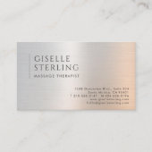 Carte De Visite Code QR Thérapeute de Massage Métal Brossé (Devant)