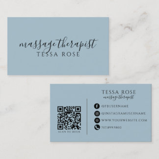 Carte De Visite Code QR Thérapeute de Massage Sage 