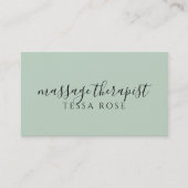 Carte De Visite Code QR Thérapeute de Massage Vert Sage (Devant)