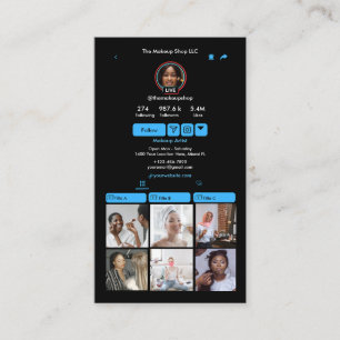 Carte De Visite Code QR TikTok Blue pour les réseaux sociaux