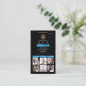 Carte De Visite Code QR TikTok Média Social Bleu (Debout devant)