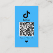 Carte De Visite Code QR TikTok Média Social Bleu (Dos)