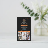Carte De Visite Code QR TikTok Orange pour les réseaux sociaux (Debout devant)