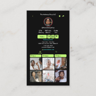 Carte De Visite Code QR TikTok Vert Citron pour les médias sociaux