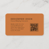 Carte De Visite Code QR Toiture Orange Brûlé Arrondi (Dos)