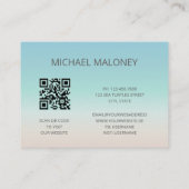Carte De Visite Code QR | Tortue de mer argentée Turquoise Côtière (Dos)