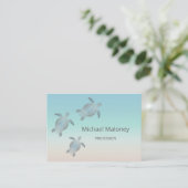 Carte De Visite Code QR | Tortue de mer argentée Turquoise Côtière (Debout devant)