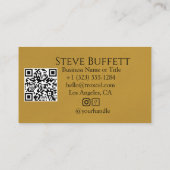Carte De Visite Code QR Tournesol jaune aquarelle (Dos)