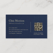 Carte de visite code QR Transport de linge bleu ma (Dos)
