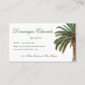 Carte De Visite Code QR Tropical Palm Tree Green Professional (Dos)