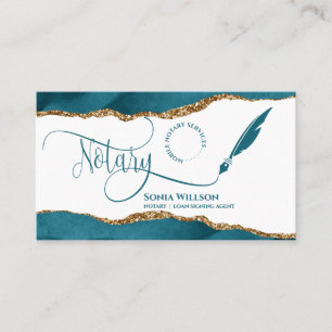 Carte De Visite Code QR Turquoise de l'agent de signature de contr