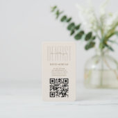 Carte de visite code QR typographie beige dentiste (Debout devant)