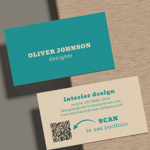 Carte De Visite Code QR typographie gras minimaliste moderne sarce