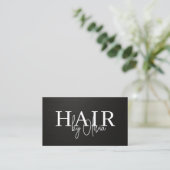 Carte De Visite Code QR Typographie Métallique Coiffeur (Debout devant)
