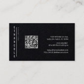 Carte De Visite Code QR Typographie Moderne Noir Professionnel  (Dos)