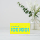 Carte De Visite Code QR typographique jaune citron et turquoise (Debout devant)