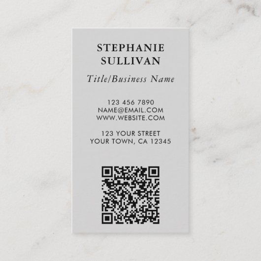 Carte De Visite Code QR unique (Dos)