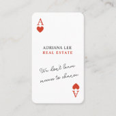 Carte De Visite Code QR unique de l'agent immobilier As de Cœur (Devant)