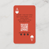 Carte De Visite Code QR unique de l'agent immobilier As de Cœur (Dos)