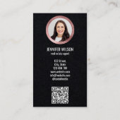 Carte De Visite Code QR unique Professional Real Estate Realtor (Dos)