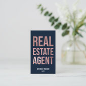 Carte De Visite Code QR unique Professional Real Estate Realtor (Debout devant)