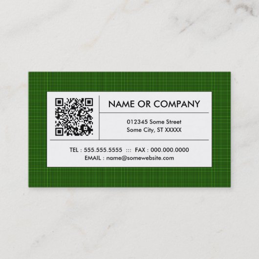 Carte De Visite code QR vert (Devant)