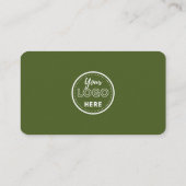 Carte De Visite Code Qr vert de mousse professionnel Script minima (Dos)