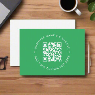 Carte De Visite Code QR vert élégant Promotionnel Contact Partage