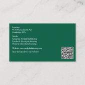 Carte De Visite Code QR vert Enseignant d'école Pomme rouge (Dos)