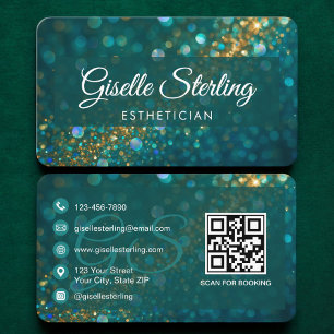Carte De Visite Code QR vert esthéticienne
