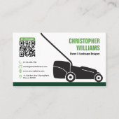 Carte De Visite Code QR vert et blanc pour l'entretien des pelouse (Devant)