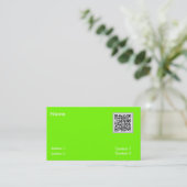 carte de visite code QR vert fluorescent (Debout devant)