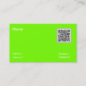 carte de visite code QR vert fluorescent (Devant)
