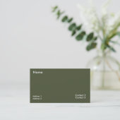 Carte De Visite code QR vert foncé riche (Debout devant)