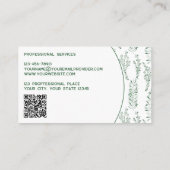 Carte De Visite Code QR vert moderne (Dos)