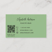 Carte De Visite Code QR vert Sage (Dos)