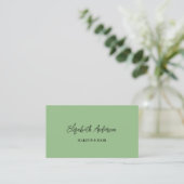 Carte De Visite Code QR vert Sage (Debout devant)
