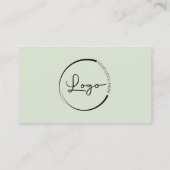 Carte De Visite Code QR Vert Sage moderne professionnel (Dos)