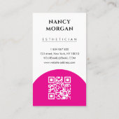 Carte De Visite Code QR vertical complet pour esthéticienne en soi (Dos)