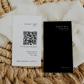 Carte De Visite Code Qr vertical du concepteur graphique noir et b