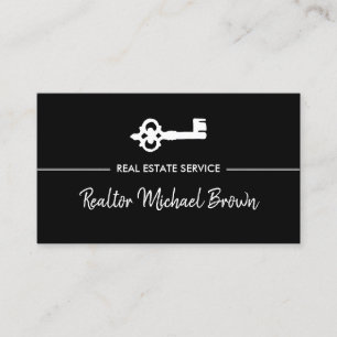 Carte De Visite Code qr vintage Key Real Estate