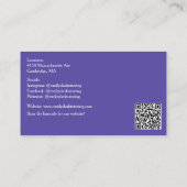 Carte De Visite Code QR Violet Enseignant École Pomme Rouge (Dos)