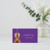 Carte De Visite Code QR Violon Enseignant Purple Musicien (Debout devant)