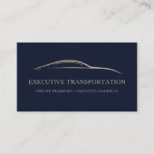 Carte De Visite Code QR Voiture de Transport de Luxe Bleu & Or (Devant)