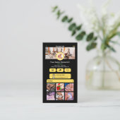 Carte De Visite Code QR WhatsApp | Salon d'ongles moderne jaune (Debout devant)