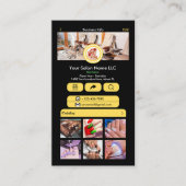 Carte De Visite Code QR WhatsApp | Salon d'ongles moderne jaune (Devant)